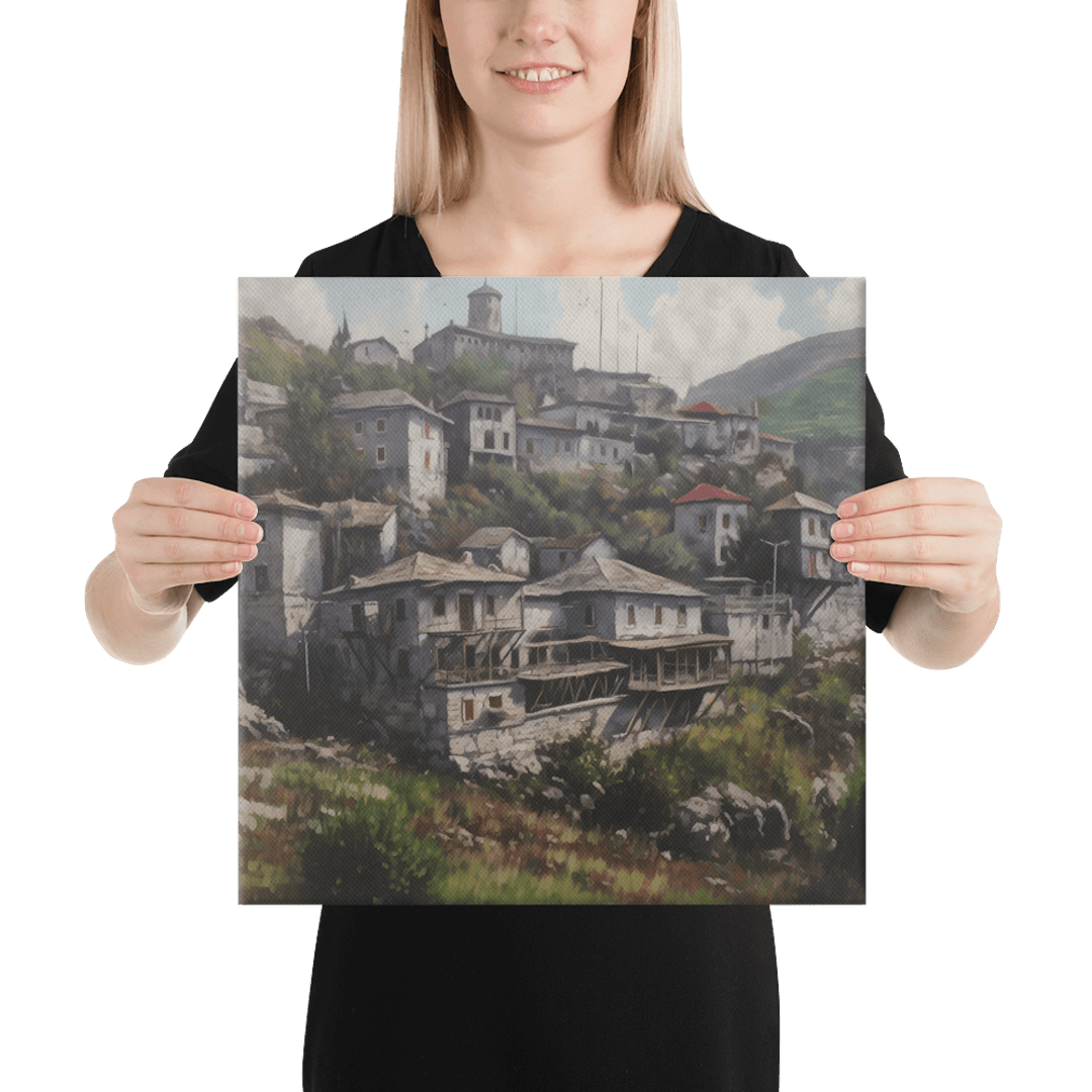 Gjirokastër Old Town - Digital Oil Print on Canvas - Image 3