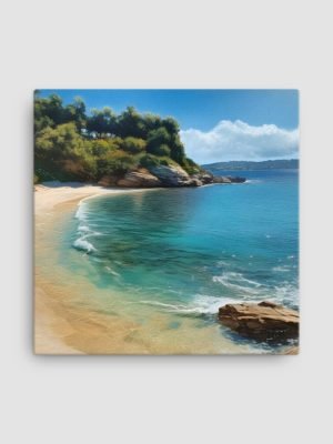 canvas-in-16x16-wall-650504e519596.jpg Ksamil Beach - Digital Oil Print on Canvas
